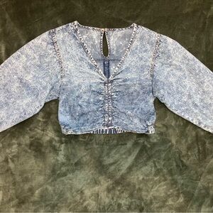 Vintage Wash Denim Blouse